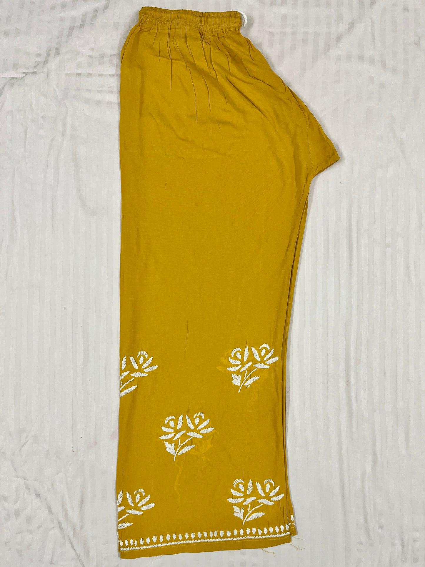 Modal Chikankari Solid Women's 2PC Long Kurta Set- Yellow