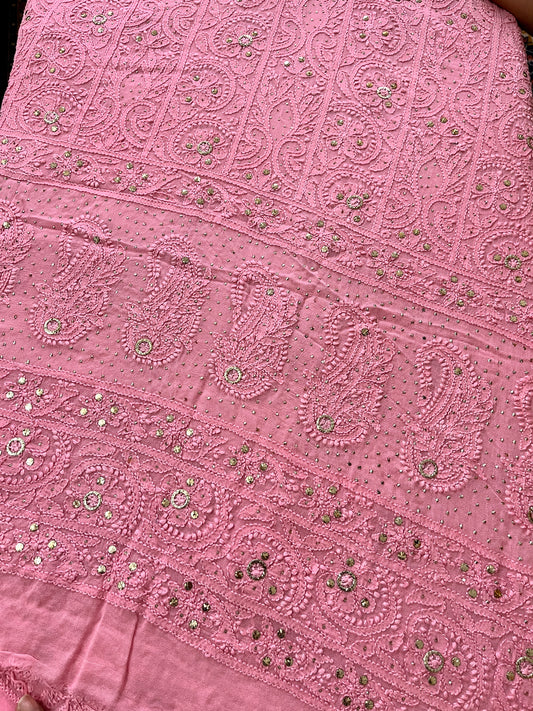 Viscose 2PC Heavy Chikankari Dress Material