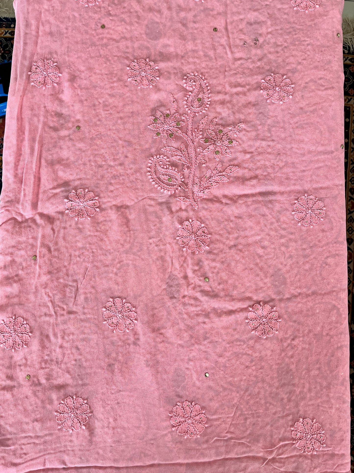 Viscose 2PC Heavy Chikankari Dress Material