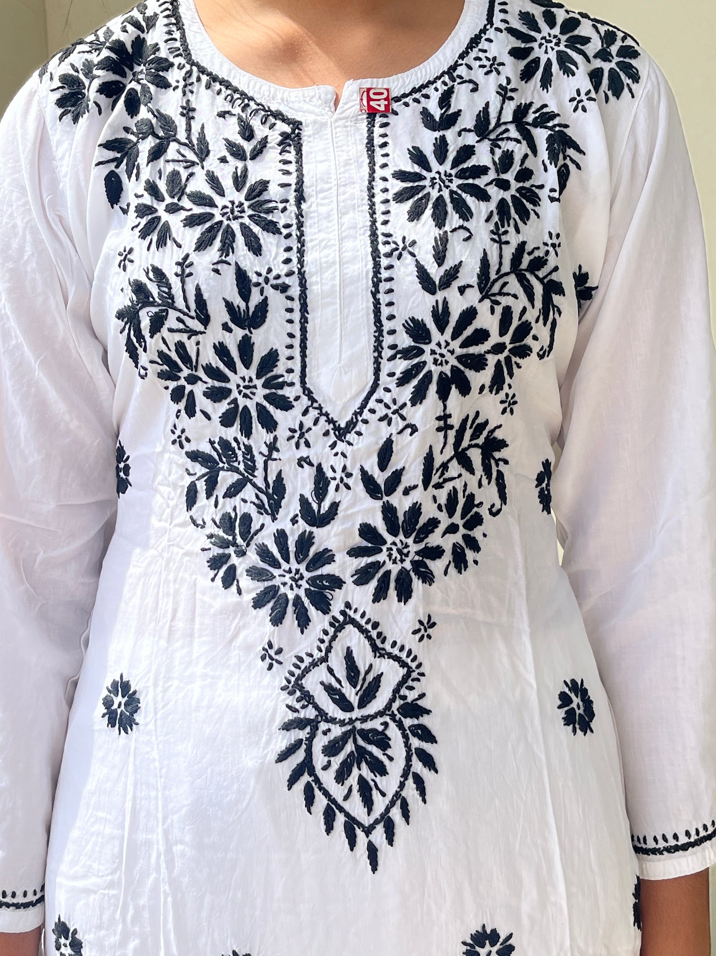 Modal Chikankari Women's Long Kurta - White