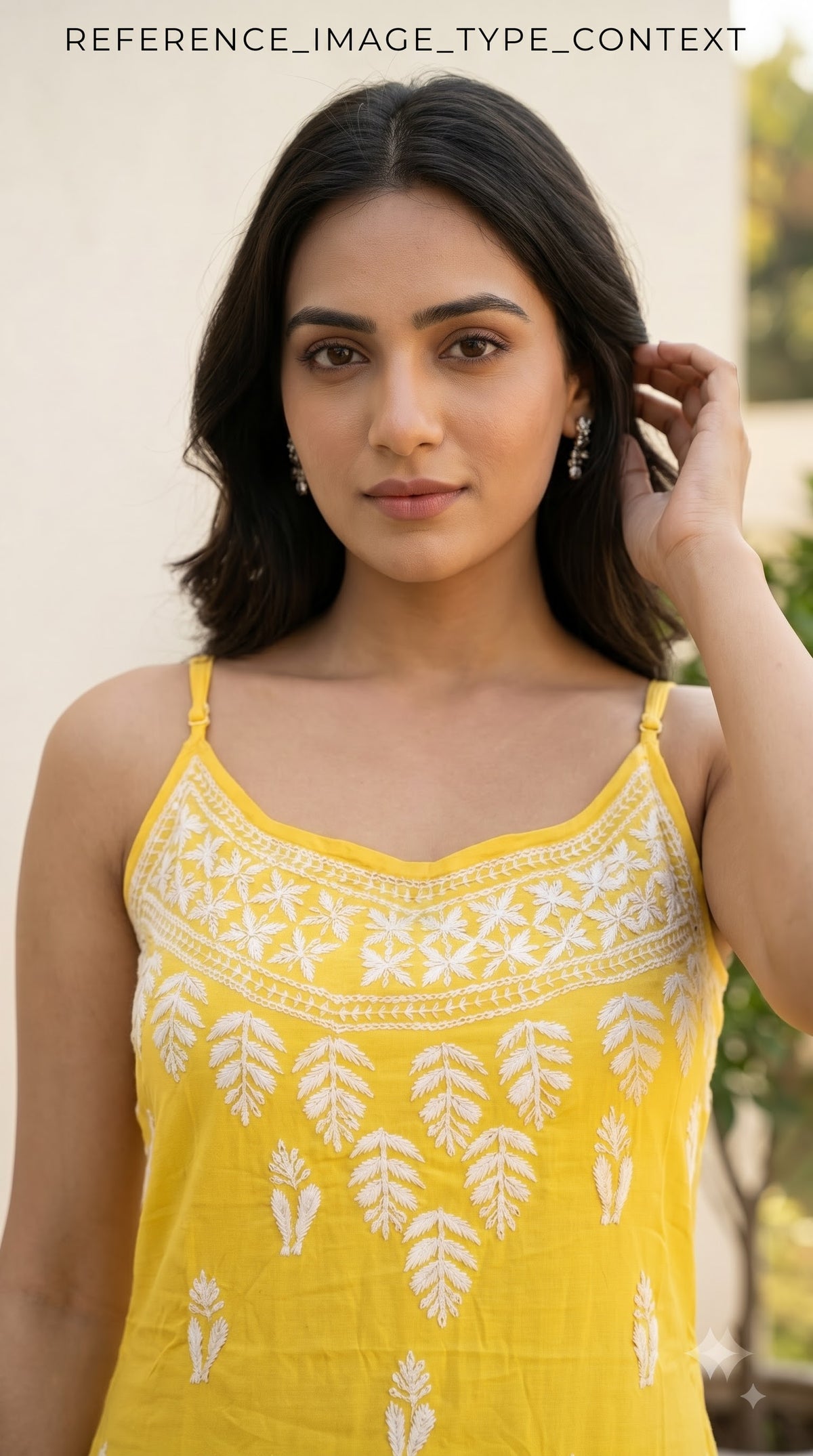 Rayon Sleeveless Chikankari Long Kurta - Yellow