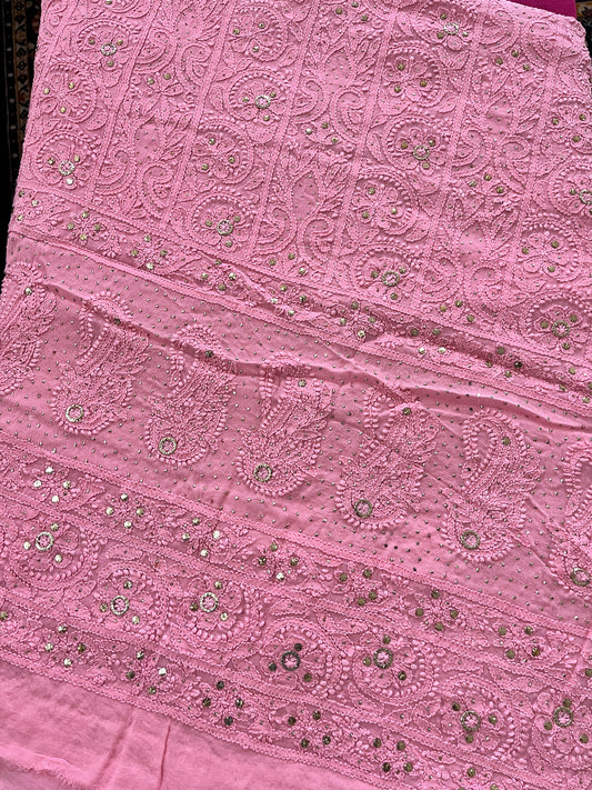 Viscose 2PC Heavy Chikankari Dress Material