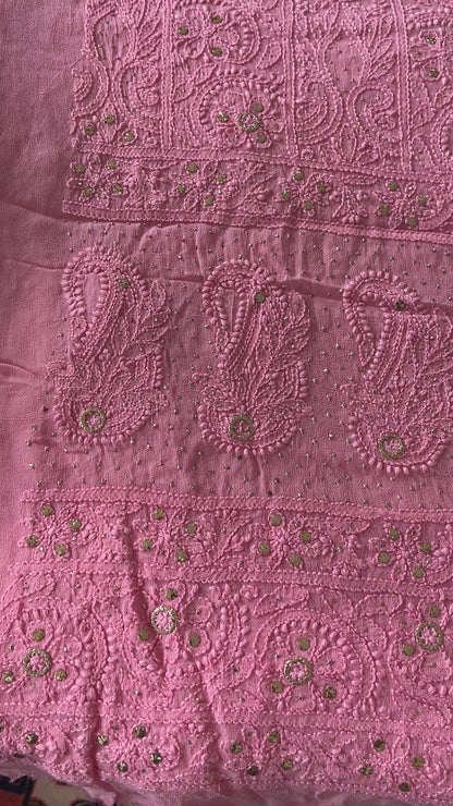 Viscose 2PC Heavy Chikankari Dress Material